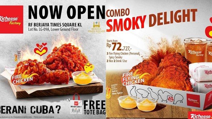 3 Potong Ayam, 2 Nasi dan 2 Minum Rp 72.727, Promo Richeese Factory ...