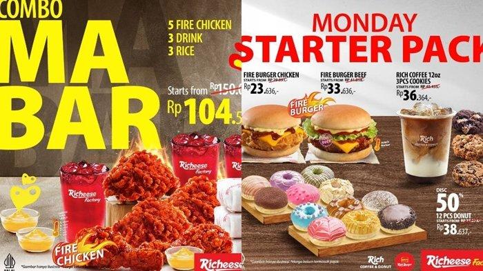 5 Potong Ayam, 3 Nasi dan 3 Minum hanya Rp 104.545, Promo Richeese ...