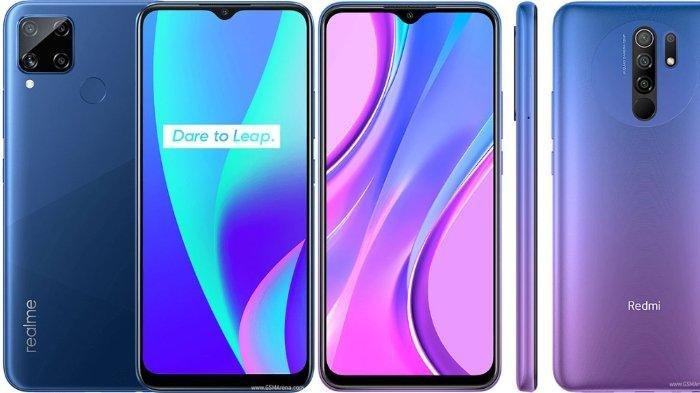 Realme C15 (kiri) dan Xiaomi Redmi 9 (kanan)