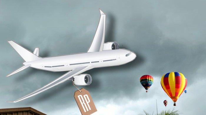 Ilustrasi harga tiket pesawat mahal, sedang tinggi harganya.