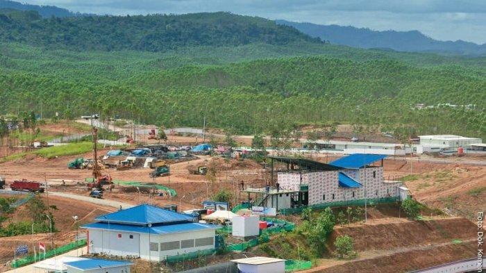 Ilustrasi proses pembangunan Ibu Kota Negara Indonesia yang baru di Kalimantan Timur. 