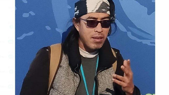 Aktivis lingkungan dan masyarakat adat asal NTT, Umbu Wulang Tanaamah Paranggi saat mengikuti acara lingkungan di Skotlandia
