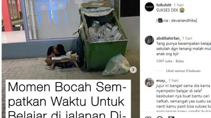 BOTOL BEKAS - Viral Momen Seorang Bocah Sempatkan Waktu Untuk Belajar Dijalanan Dikala Mencari Botol Dan Nafkah