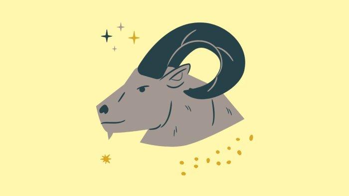 ILUSTRASI ZODIAK CAPRICORN - Lambang zodiak Capricorn yang dibuat di Canva pada Jumat (31/1/2025).