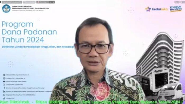 PPK Program Dana Padanan (Matching Fund) Didi Rustam memberikan paparan saat kegiatan Soft Launching Program Dana Padanan (Matching Fund) Tahun 2024 secara daring pada Senin, 2 Oktober 2023.