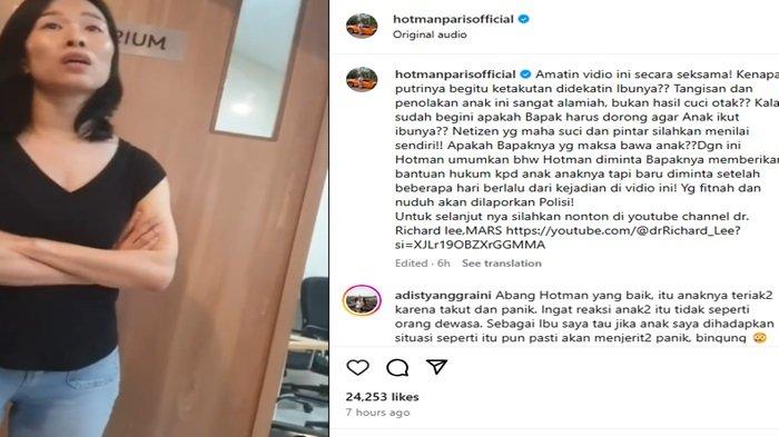 ISTRI - Video istri Aden Wong bertemu dengan putrinya hanya saja Hotman Paris menyebut ada ketakutan yang dirasakan oleh sang anak.