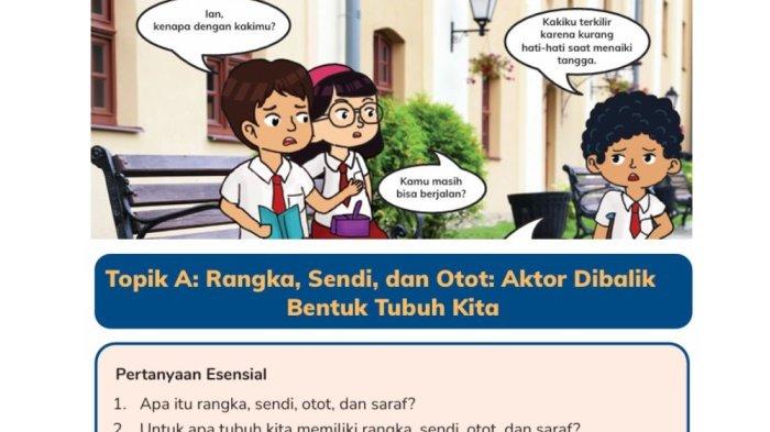 KUNCI JAWABAN - Topik A: Rangka, Sendi, dan Otot dalam buku Ilmu Pengetahuan Alam dan Sosial SD/MI Kelas VI halaman 176 Kurikulum Merdeka.