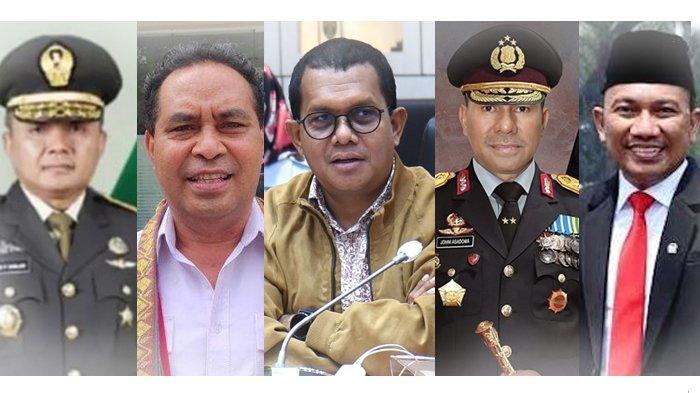 Kolase perang bintang di Pilgub NTT. Para bakal calon gubernur - wakil gubernur, (ki-ka) Brigjen TNI Simon Petrus Kamlasi, Andre garu, Melki Laka Lena, Irjen Pol (purn) Johny Asadoma, Ansy Lema.