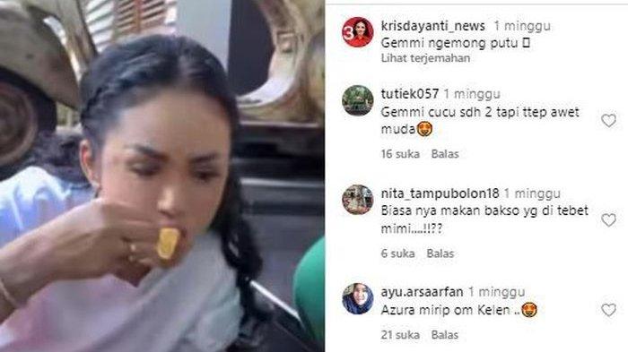 Krisdayanti tak malu ngemper sembari makan mie ayam di tangga depan rumah bareng Ameena