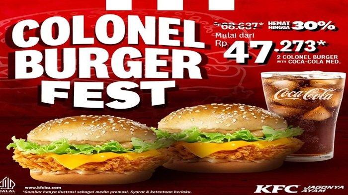 PROMO KFC - Nikmati Promo KFC terbaru Colonel Burger Fest dengan coca cola.