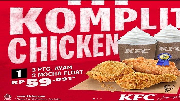 Promo KFC 18-25 November 2022, 5 Ayam 3 Mocha Float Rp90.909, 3 Ayam 2 ...