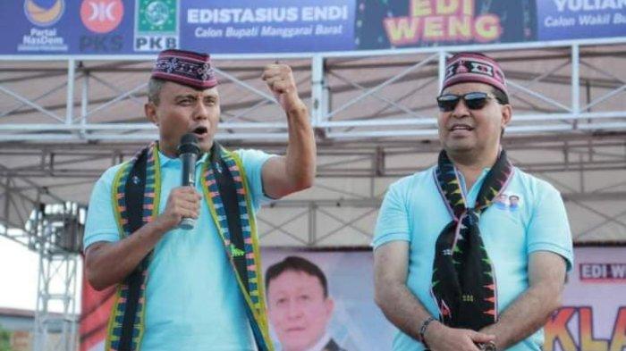 Pasangan Simon Petrus Kamlasi dan Adrianus Garu saat kampanye di Manggarai Barat.