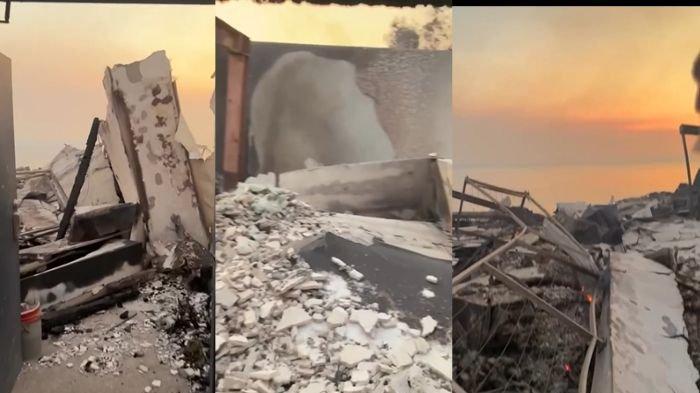 Penampakan rumah mewah Paris Hilton setelah dilahap si jago merah.