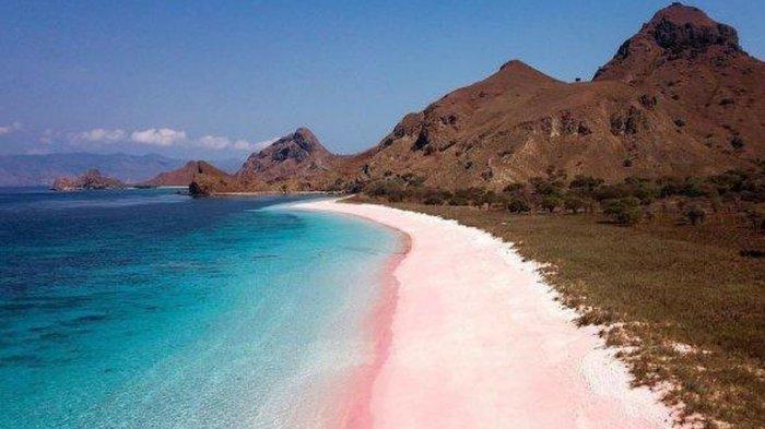 Pink Beach atau Pantai Merah di Pulau Komodo, NTT