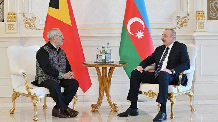 Presiden Timor Leste Jose Ramos Horta bertemu dengan Presiden Republik Azerbaijan Ilham Aliyev, Selasa 7 Maret 2023, di sela menghadiri pertemuan Gerakan Non Blok Forum Baku Global ke-10 yang berlangsung di Azerbaijan.
