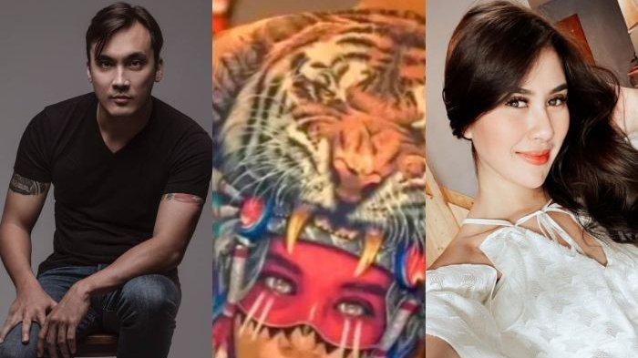 TATO -- Randy ganti tato wajah Syahnaz di punggung, dengan gambar lain