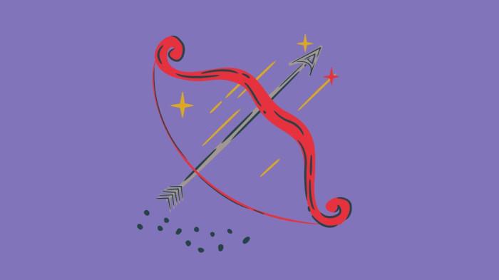 ILUSTRASI ZODIAK SAGITARIUS - Lambang zodiak Sagitarius yang dibuat di Canva pada Rabu (16/7/2025).