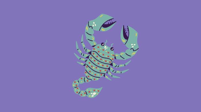 ILUSTRASI ZODIAK SCORPIO - Lambang zodiak Scorpio yang dibuat di Canva pada Rabu (16/7/2025).