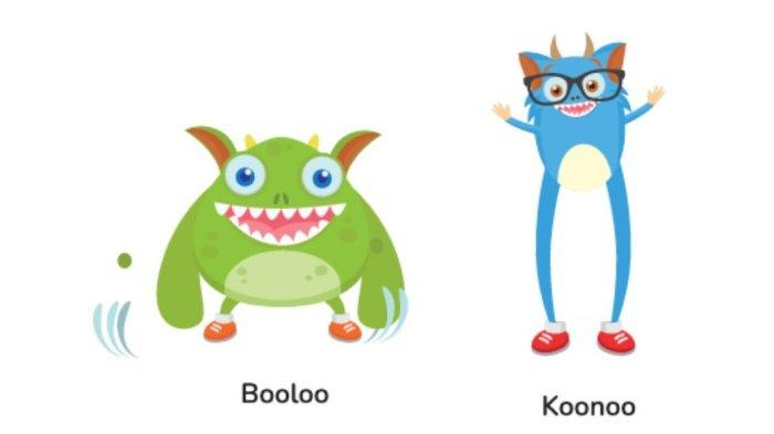 SOAL BAHASA INGGRIS - Gambar Booloo dan Koonoo dalam Buku My Next Words Grade 5 - Student's Book for Elementary School halaman 82, Kurikulum Merdeka.