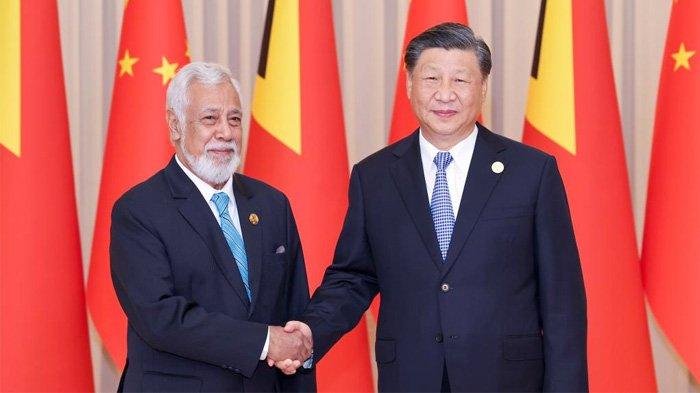 Perdana Menteri Xanana Gusmao dari Timor-Leste  bertemu Presiden Tiongkok Xi Jinping di Hangzhou, ibu kota Provinsi Zhejiang, Tiongkok timur, Sabtu 23 September 2023.