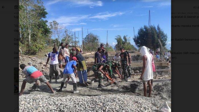 Prajurit Satgas Pamtas RI-RDTL Bersama Warga Gotong Royong Bangun ...