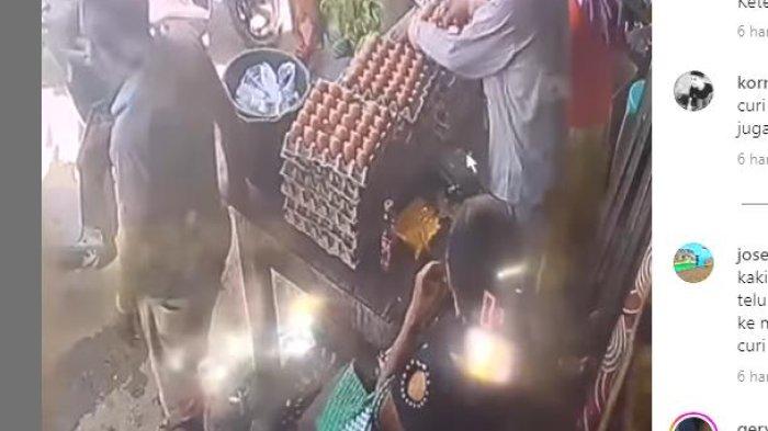 Seorang emak atau seorang ibu diduga mencuri telur yang dijual seorang paman di Pasar Oesao, Kabupaten Kupang - NTT jadi Berita Viral