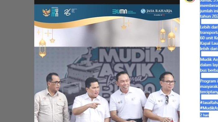 Menteri BUMN, Erick Thohir memberangkatkan hampir 100 ribu peserta mudik gratis BUMN jadi Berita Viral
