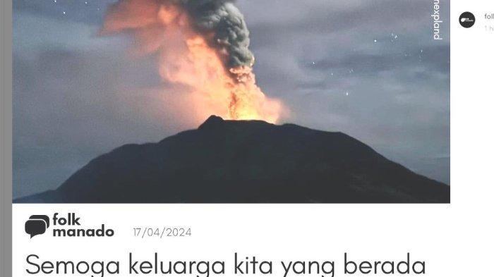 Erupsi Gunung Ruang di Kabupaten Sitaro, Sulawesi Utara 17 April 2024