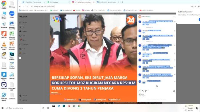 eks Direktur Utama PT Jasamarga Jalan layang Cikampek (JJC) Djoko Dwijono divonis hakim hanya 3 tahun penjara.