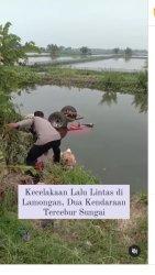 Lokasi kejadian kecelakaan di Jalan Raya Sukodadi - Banjarwati, Desa Pucangro,Kecamatan Kalitengah, Kabupaten Lamongan jadi Berita Viral
