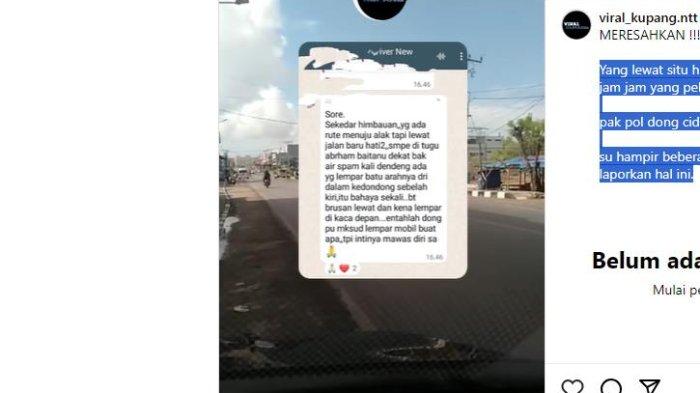 LEMPAR OTO HATI HATI - Berita Viral Hati Hati Bawa Kendaraan Anak Anak Suka Lempar Batu di Jalan Baru Wilayah Alak Kupang