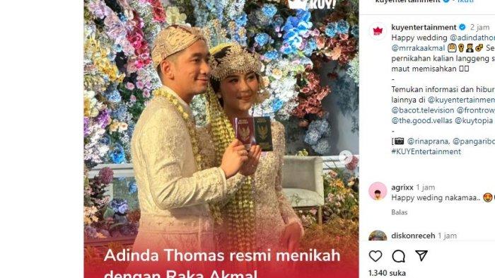 MENIKAH - Viral Artis Adinda Thomas Resmi Menikah Dengan Pasangan Raka Akmal Dalam Balutan Adat Jawa