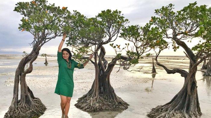 Ina Malo, wisatawan asal Kupang, NTT di Pantai Walakiri adalah salah satu objek wisata pantai yang ada di Desa Watumbaka, Kecamatan Pandawai, Sumba Timur, Nusa Tenggara Timur (NTT), Indonesia.