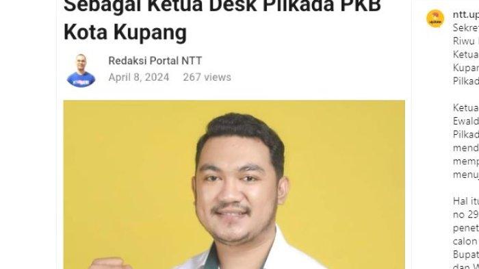 Sekretaris DPC PKB Kota Kupang, Roy Riwu Kaho ditugaskan partai sebagai Ketua Desk Pilkada DPC PKB Kota Kupang jadi Berita Viral