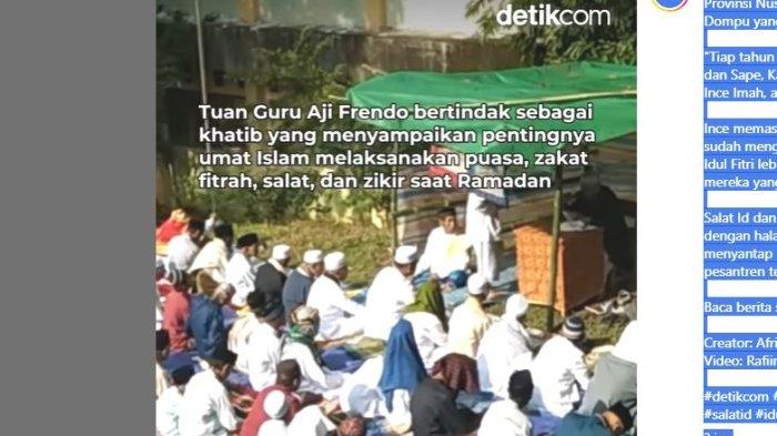 Warga dari luar Kota Bima Provinsi Nusa Tenggara Barat, seperti warga Kecamatan Wera dan sape salat Id di Ponped Durl Ulum Bima - NTB jadi Berita Viral
