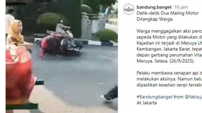 TANGKAP - Viral Warga Tangkap Dua Orang Maling Sepeda Motor Bersenjata Api di Kembangan Jakarta Barat