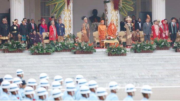 Suasana upacara peringatan detik-detik proklamasi kemerdekaan RI di Istana Merdeka, Jakarta.
