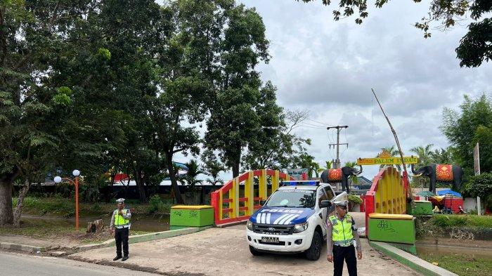 Kapolres metro menyampaikan pernyataan di acara kurvei taman sahabat kota metro