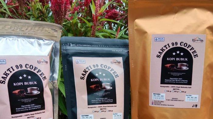 Produk Kopi Sakti 99 di Anjungan Pesawaran dalam event Pekan Raya Lampung 2023.