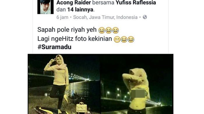 Cewek Berjilbab Pamer Bra dan Buka Baju di Jembatan Suramadu, Jadi