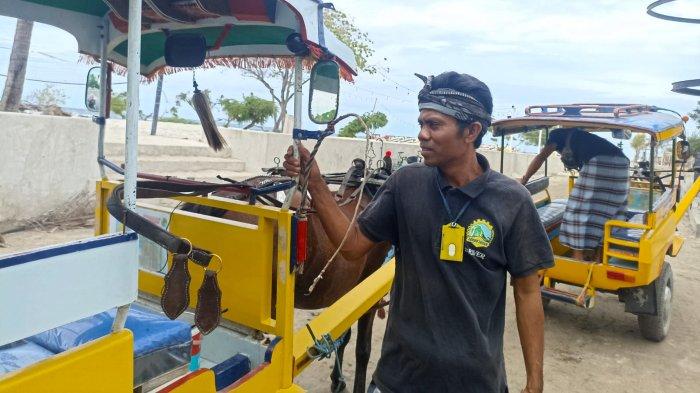 Potret jasa cidomo yang tersedia di Gili Trawangan yang bisa digunakan wisatawan untuk berkeliling.