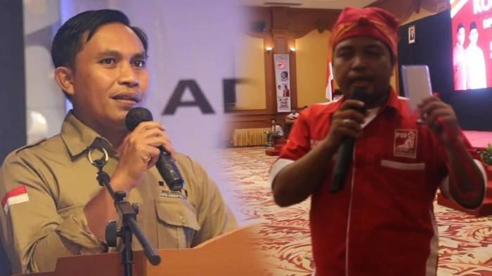 Kolase Ketua IJTI NTB Riadi Sulhi (kiri) dan oknum panitia saat meminta wartawan segera keluar dari ruang pertemuan saat Ketum PSI Kaesang Pengarep masuk, Kamis (28/12/2023).