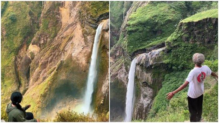Air Terjun Penimbangan yang terletak di Desa Sajang, Kecamatan Sembalun, Kabupaten Lombok Timur.