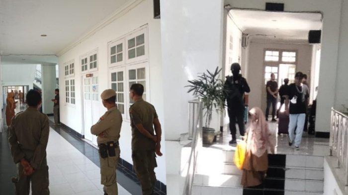 Suasana di beberapa sudut kantor Wali Kota Bima saat KPK melakukan pemeriksaan, Selasa (29/8/2023) pagi. Aparat keamanan tampak berjaga di setiap sudut kantor.
