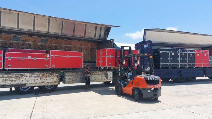 Logistik untuk MotoGP 2023  telah tiba di Sirkuit Mandalika, Minggu (25/9/2023).