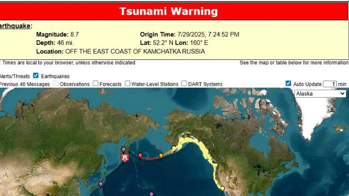 PERINGATAN TSUNAMI - Peringatan Tsunami setelah gempa dahsyat