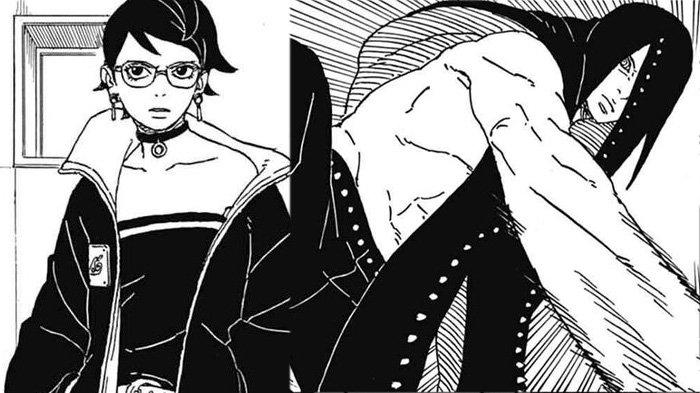 Sarada vs Shinju di Manga Boruto Two Blue Vortex Chapter 4 Bahasa Indonesia