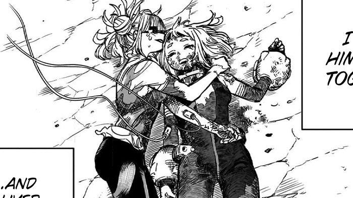 Toga dan Uraraka di manga My Hero Academia chapter 395 bahasa Indonesia