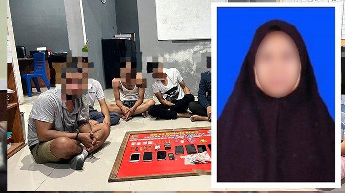 Kolase foto Polres Lombok Tengah menangkap 7 orang sedang pesta sabu, Selasa (5/11/2023) dan foto Caleg PAN Lombok Tengah Baiq Ika Supriyani (kanan).