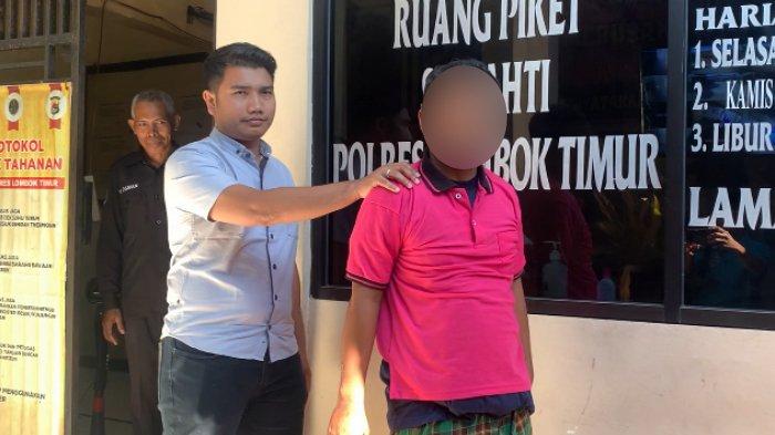 Suami diduga membunuh istri Muhammad Nurul Anwar (30) dibawa ke ruang pemeriksaan Satreskrim Polres Lombok Timur, Jumat (21/6/2024).